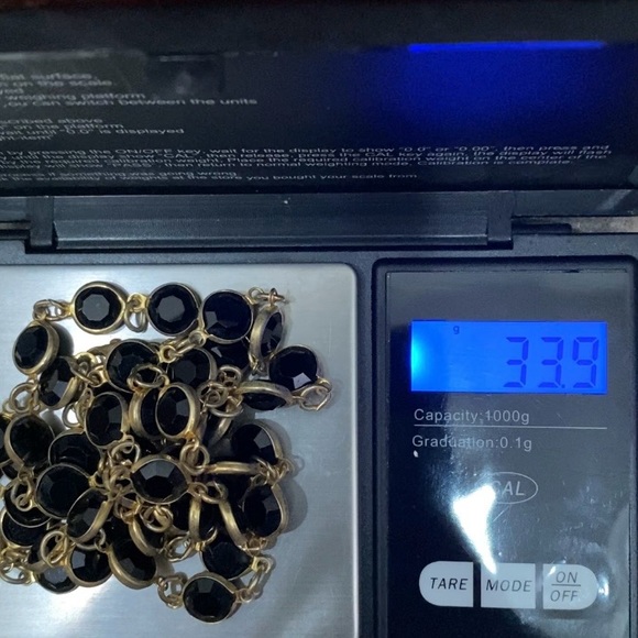 Vintage Signed AUSTRIAN CRYSTAL USA Black Crystal Bezel 35” Necklace - Picture 13 of 16